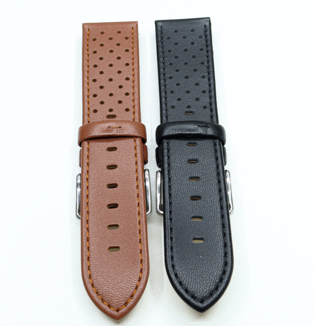 Perforated calfskin bracelet
